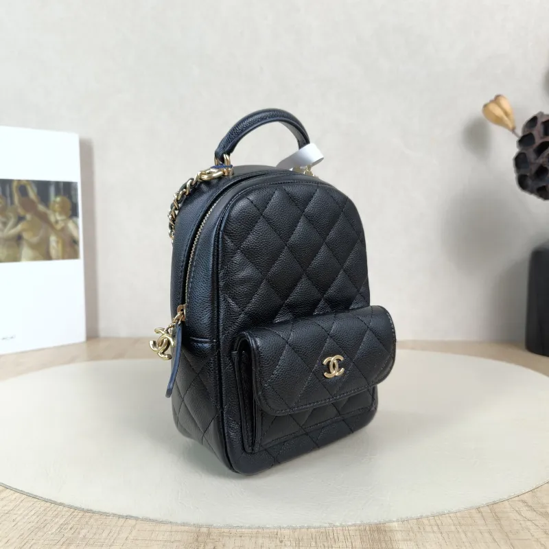 Chanel Crossbody Bag Mini Backpack Crossbody Bag Black Grained Calfskinmini13 × 9 × 18 cm — cover view 3 of 5