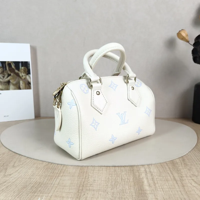 Louis Vuitton Crossbody Bag Speedy20 White · Blue Monogram Empreinte Embossed Calfskin Small 20.5 × 12 × 13.5 cm — cover view 2 of 6