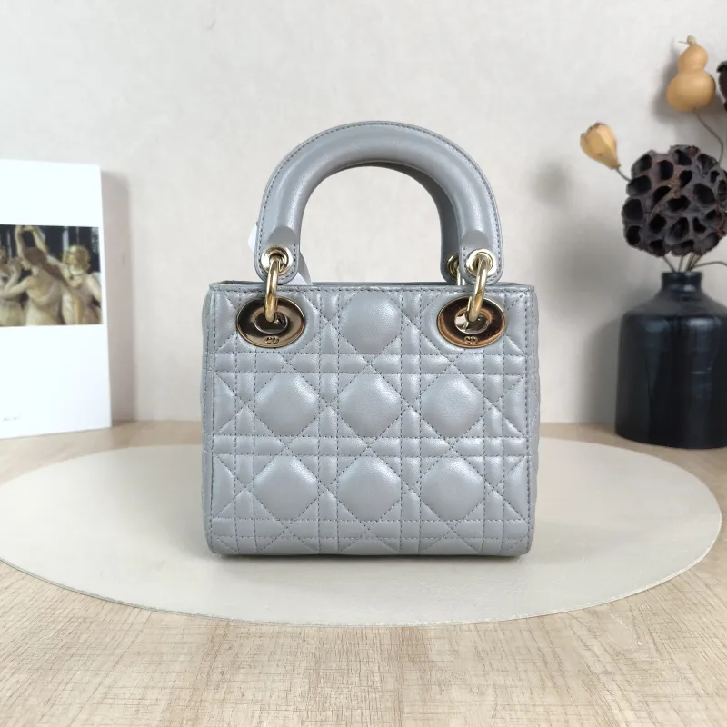 DIOR Crossbody Bag Lady Lady Dior Bag Grey Lambskinmini17 × 7 × 15 cm — cover view 3 of 5