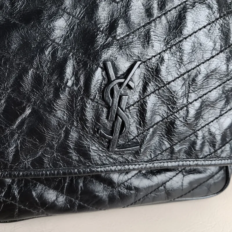 SAINT LAURENT Crossbody Bag Niki D Waxed Leather Calfskin Large 32 × 9 × 23 cm — detail view 1 of 13
