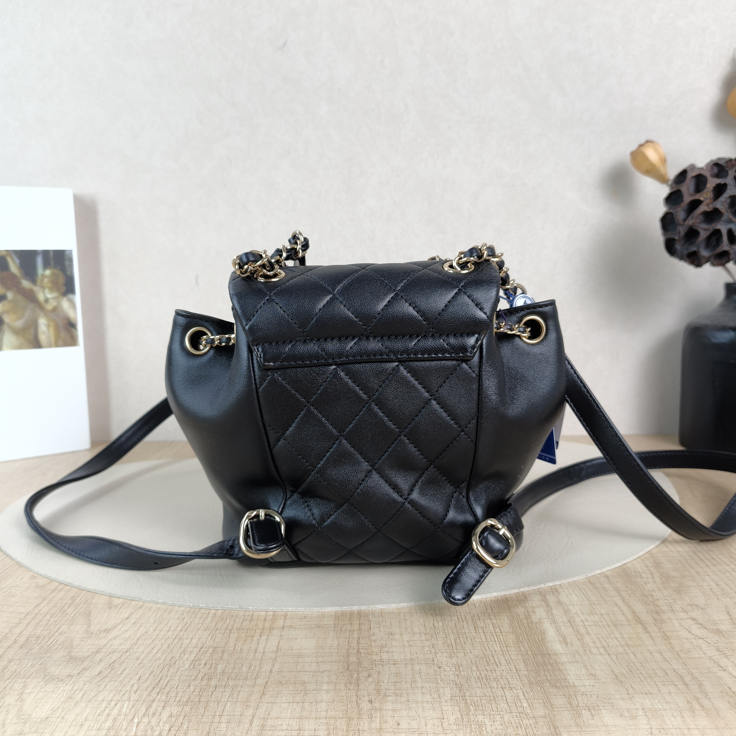 Chanel Backpack Duma Black Lambskin Small18 × 9.5 × 19 cm — cover view 3 of 5