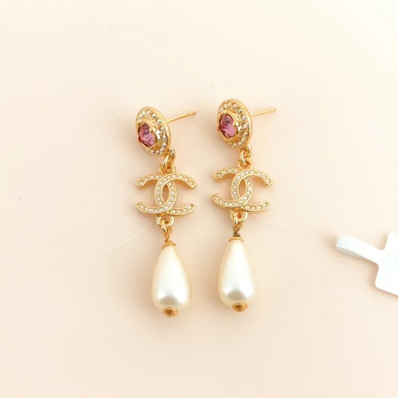 Chanel Earrings c Earrings Gold One Size