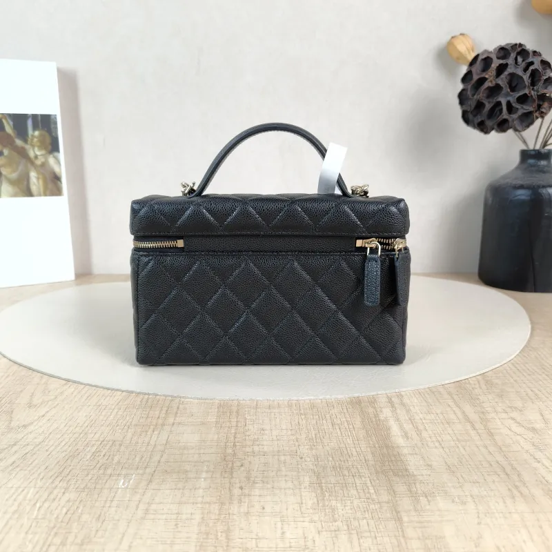Chanel Crossbody Baglp Box Bag Top Handle Crossbody Bag Black Grained Calfskin 19.5 × 5 × 17 cm — cover view 3 of 6