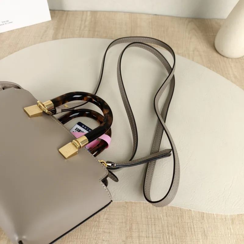 FENDI Crossbody Bag by the way Grey Calfskin Mini 20.5 × 9 × 12 cm — detail view 3 of 10