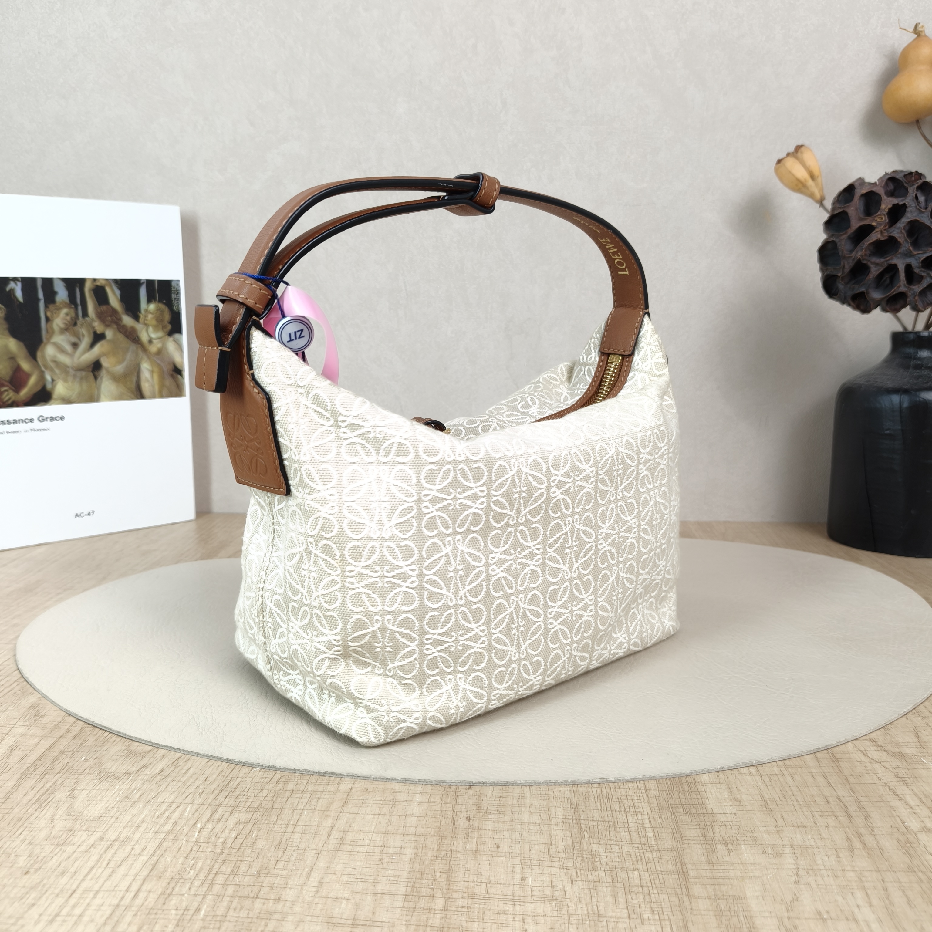 LOEWE Top Handle Bagcubi Vanity Case Bag White Monogram Canvas Small20 × 11 × 15 cm — cover view 4 of 5