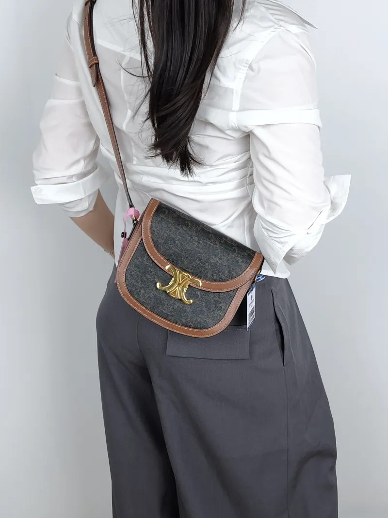 CELINE Crossbody Bag TEEN BESACE TRIOMPHE Monogram PVC Small18.5 × 6 × 16 cm — on-model view 2 of 2