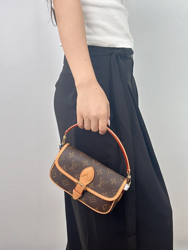 Louis Vuitton Crossbody Bag Diane Baguette Bag Monogram PVC nano 19 × 6 × 10.5 cm — on-model view 1 of 2
