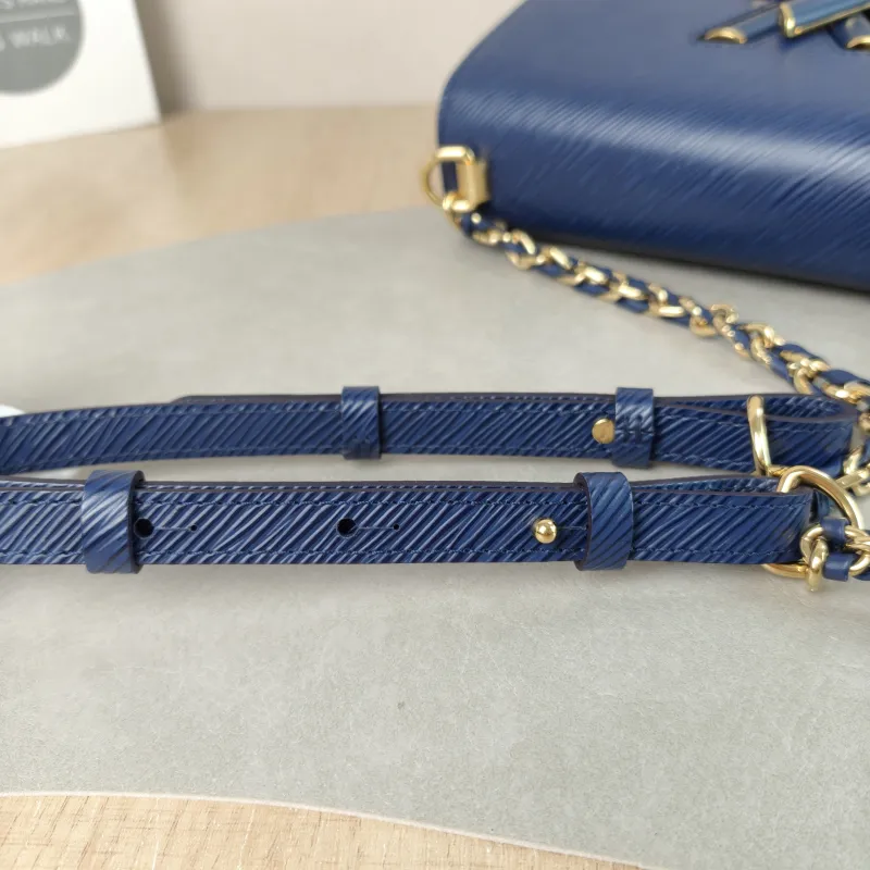 Louis Vuitton Crossbody Bag Twist Blue Calfskin Medium 23 × 9.5 × 17 cm — detail view 13 of 14