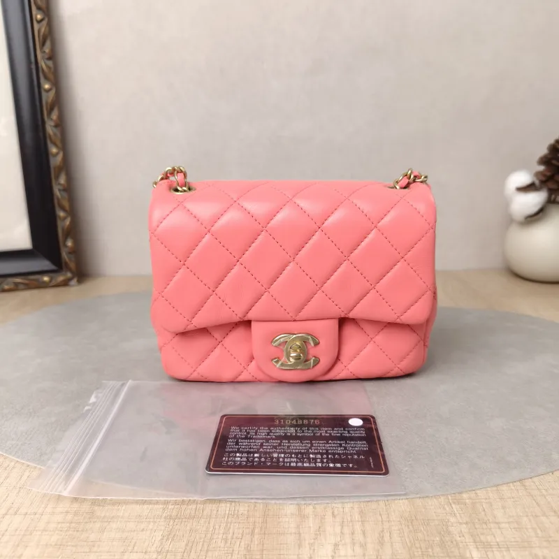 Chanel Crossbody Bag Pink Lambskinmini17 × 8 × 13.5 cm — cover view 4 of 6