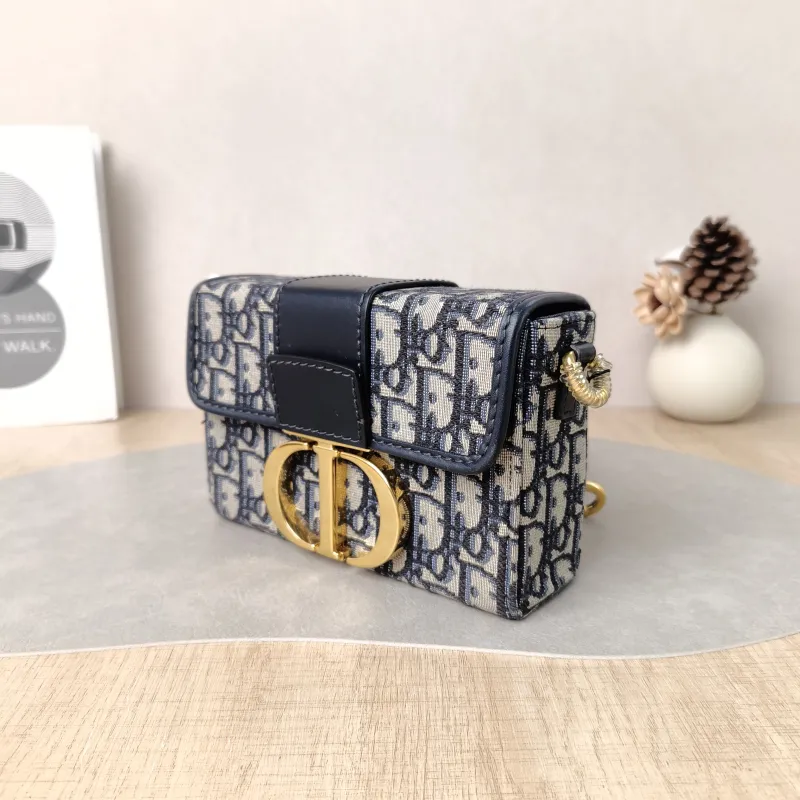 DIOR Crossbody Bag 30Montaigne 30 Box Box Blue Canvas Mini 17.5 × 5 × 11.5 cm — cover view 2 of 5