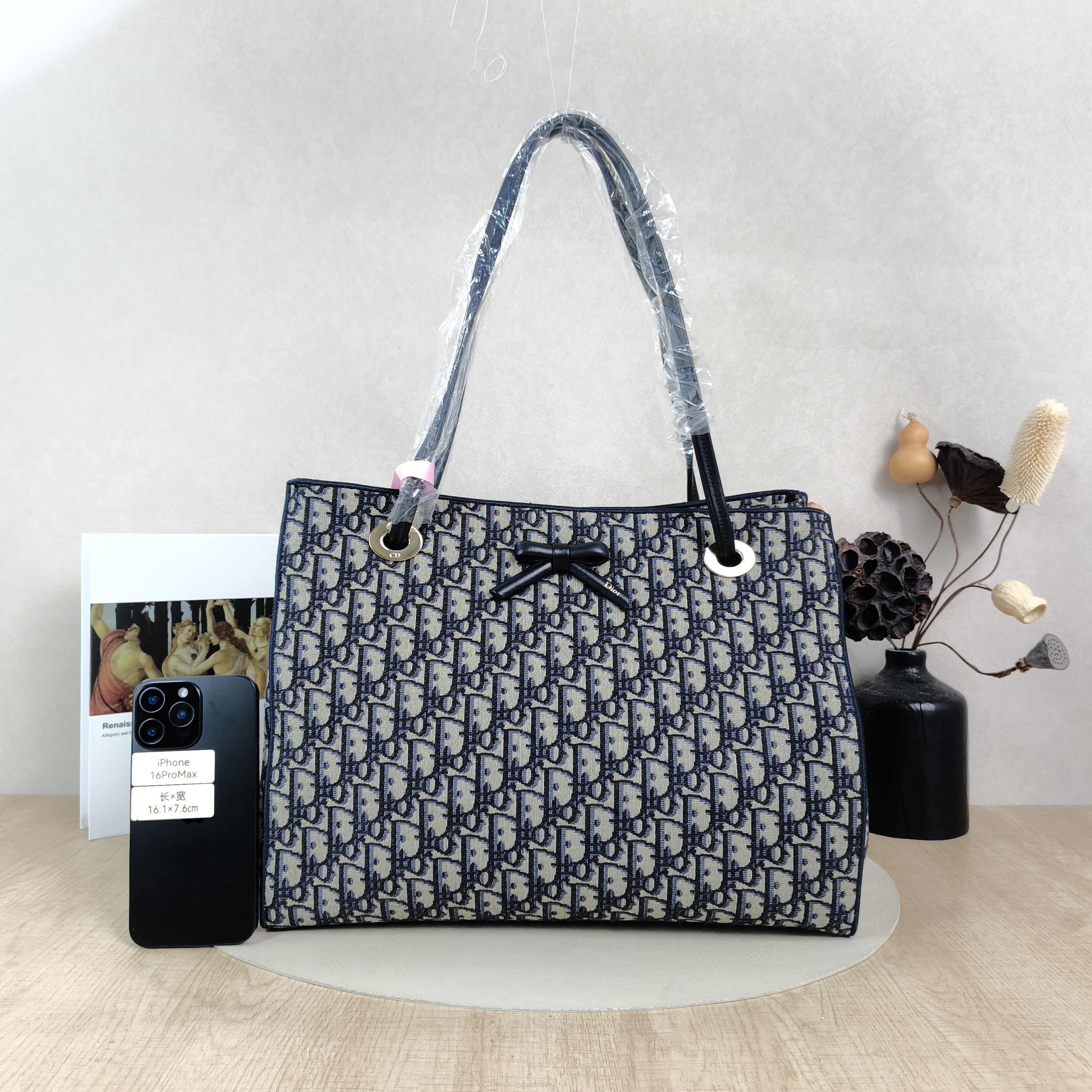 DIOR Shoulder Bag Promenade Shopping Tote Blue Canvas Medium37 × 14 × 29 cm — cover view 5 of 6
