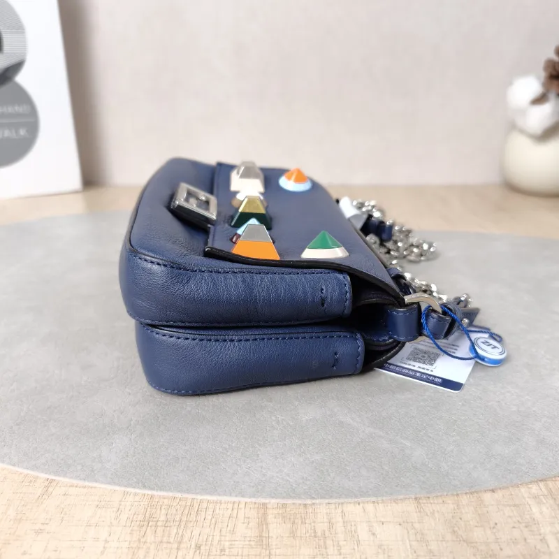 FENDI Crossbody Bag Crossbody Bag Blue Calfskinmini18 × 6 × 11 cm — detail view 11 of 14