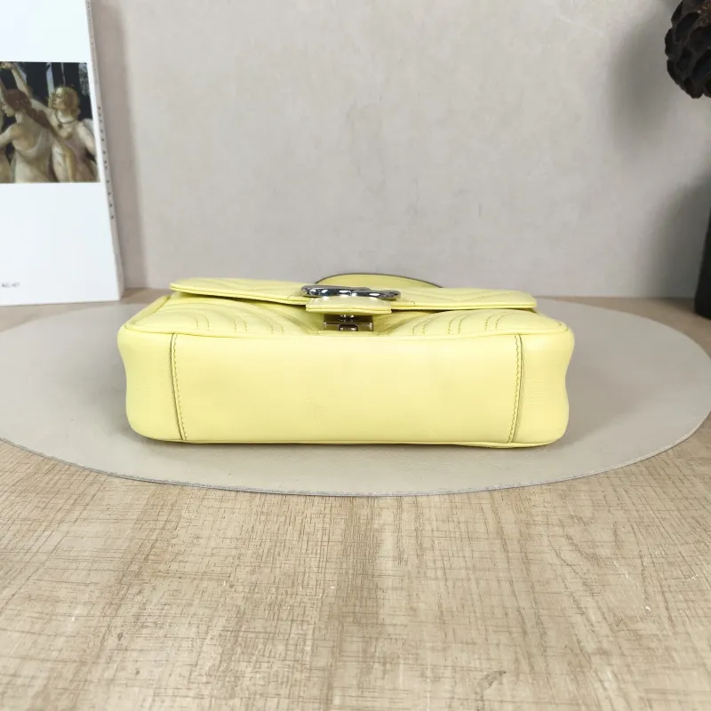 GUCCI Crossbody Bag GG Marmont Small Marmont 22 Yellow Calfskin Small 22 × 6 × 13 cm — cover view 4 of 5