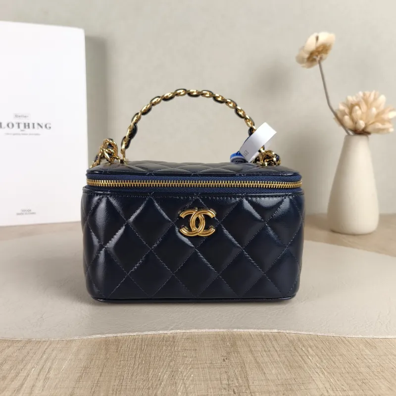 Chanel Crossbody Bag Edition Woven Blue Waxed Leather Mini 16 × 8 × 9.5 cm