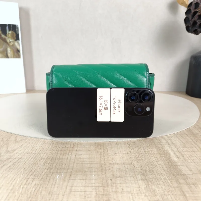 GUCCI Crossbody Bag GG Marmont Mini Marmont Mini Green Calfskinmini16.5 × 4.5 × 9.5 cm — cover view 2 of 6