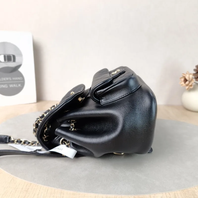 Chanel Backpack Duma Black Calfskin Small18 × 12 × 18.5 cm — detail view 8 of 10