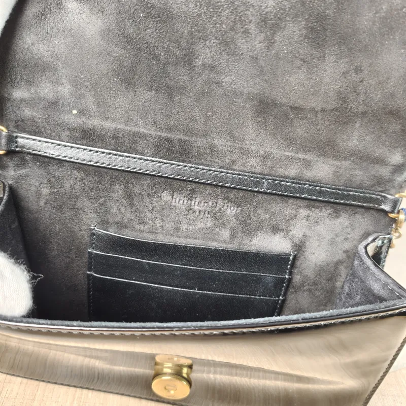 DIOR Crossbody Bag ama Black Patent Leather Mini 19 × 3 × 12 cm — detail view 6 of 12