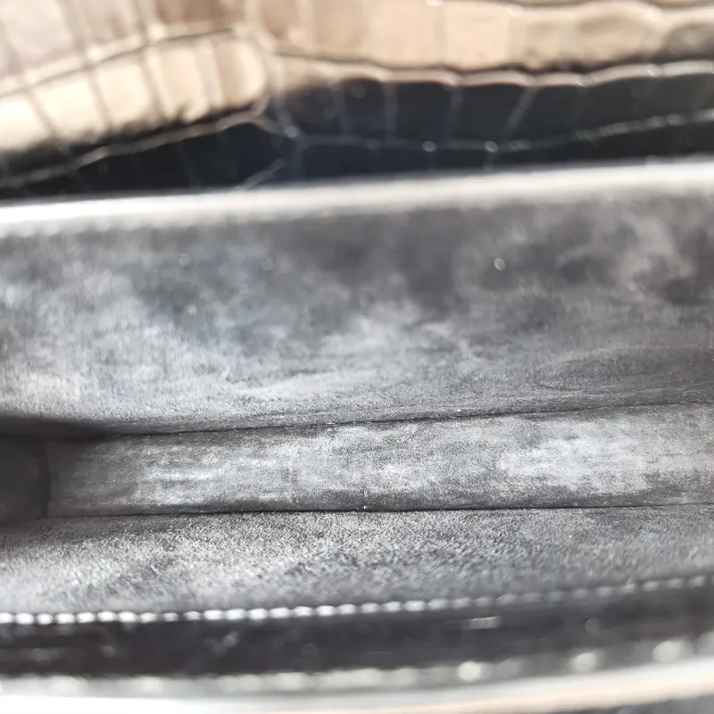 SAINT LAURENT Crossbody Bag SUNSET Black CC alfskin Medium22 × 6.5 × 16 cm Leather Tag — detail view 12 of 16