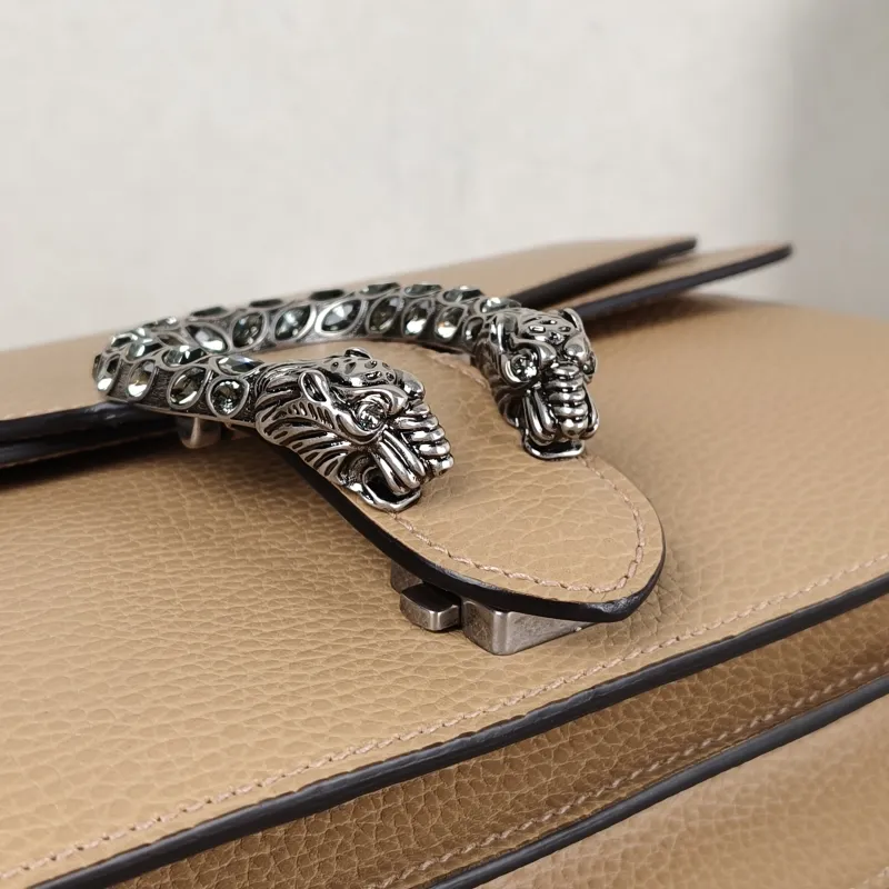 GUCCI Top Handle Bag Dionysus Edition Brown Calfskin Medium 28 × 9 × 17 cm — detail view 10 of 15