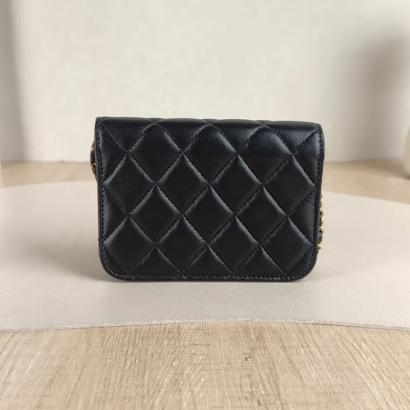 Chanel Crossbody Bag cf Collection Crossbody Bag Black Lambskin One Size 12 × 3 × 9 cm 31 — cover view 4 of 5