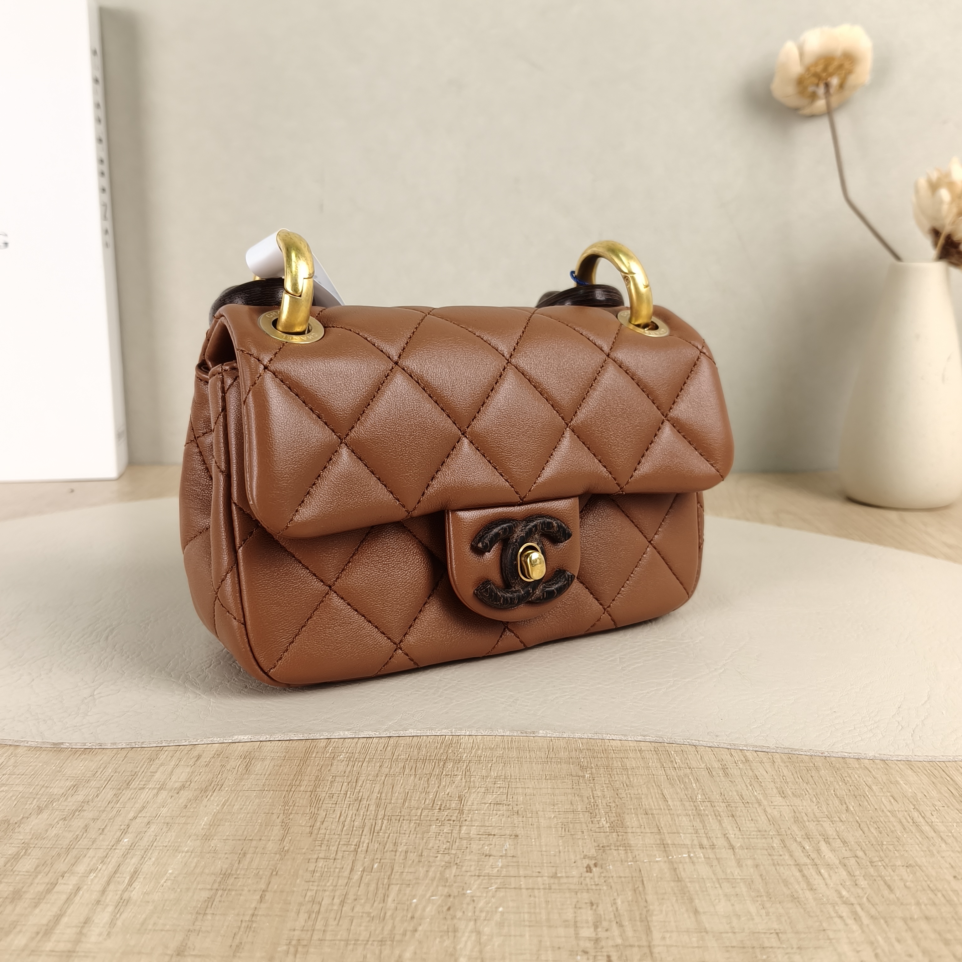Chanel Crossbody Bag CF Mini Brown Lambskinmini17 × 6 × 12 cm — cover view 4 of 6