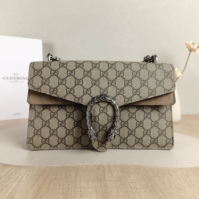 GUCCI Shoulder Bag Dionysus Monogram PVC Medium 28 × 9 × 17 cm