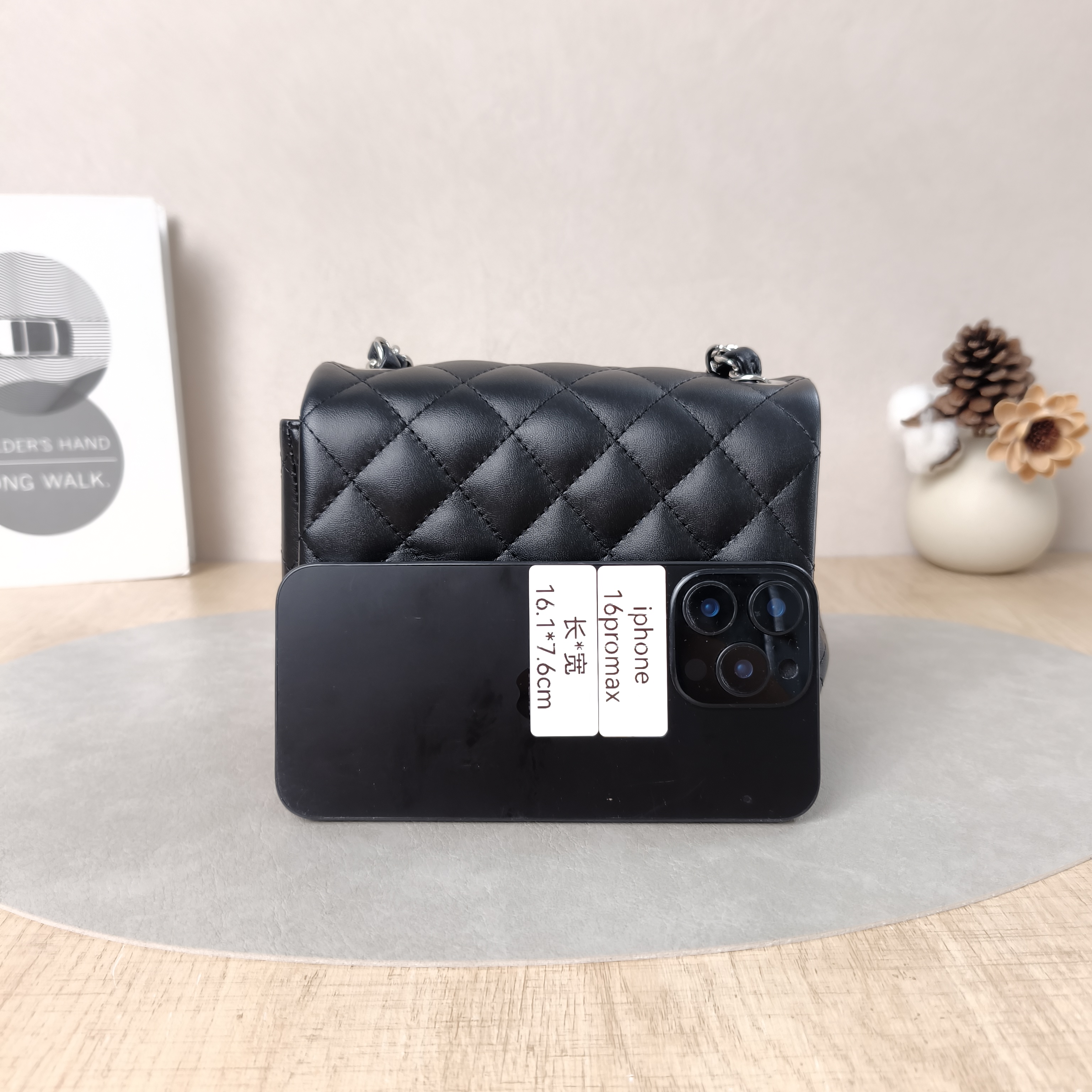 Chanel Crossbody Bag Classic Flap Mini CF Mini Black Lambskinmini17 × 8 × 13.5 cm — cover view 4 of 6