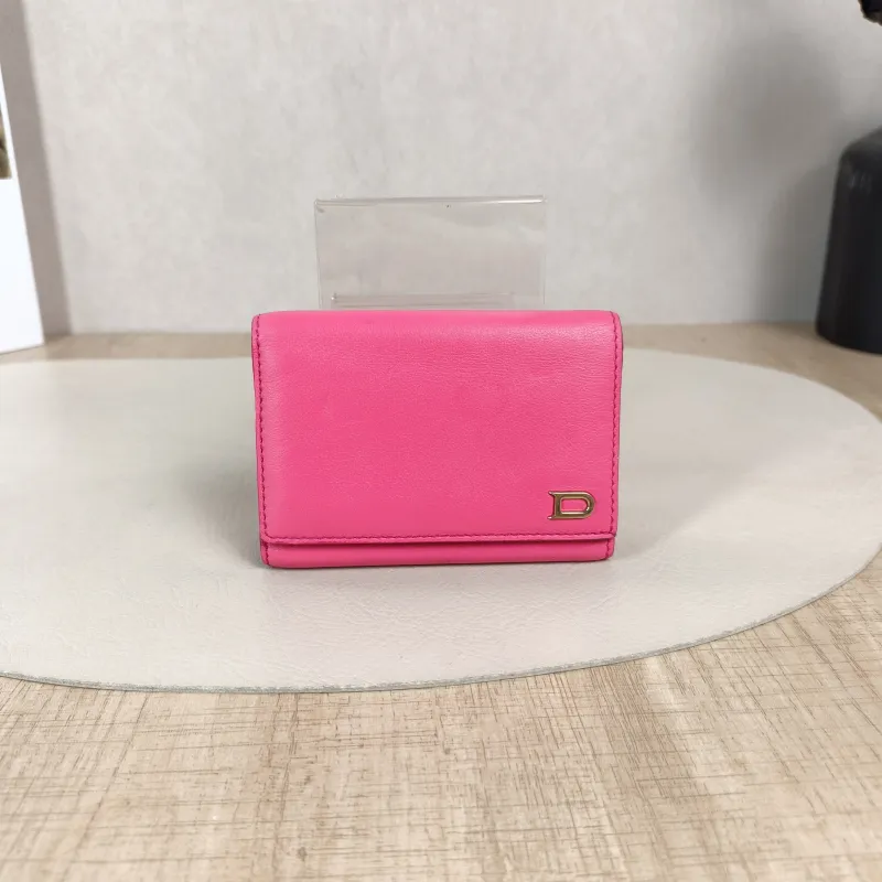 DELVAUX Wallet Wallet Pink Calfskin One Size11 × 1.5 × 7.5 cm