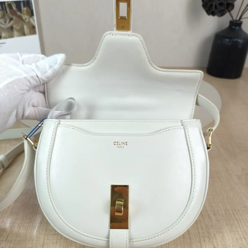 CELINE Crossbody Bag Besace 16 White Calfskin Small 19 × 6 × 17 cm — detail view 5 of 11