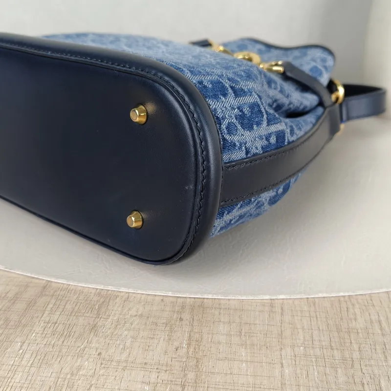 DIOR Shoulder Bag C'est bucket Bucket Bag Blue Canvas 24 × 10 × 25.5 cm — detail view 3 of 12
