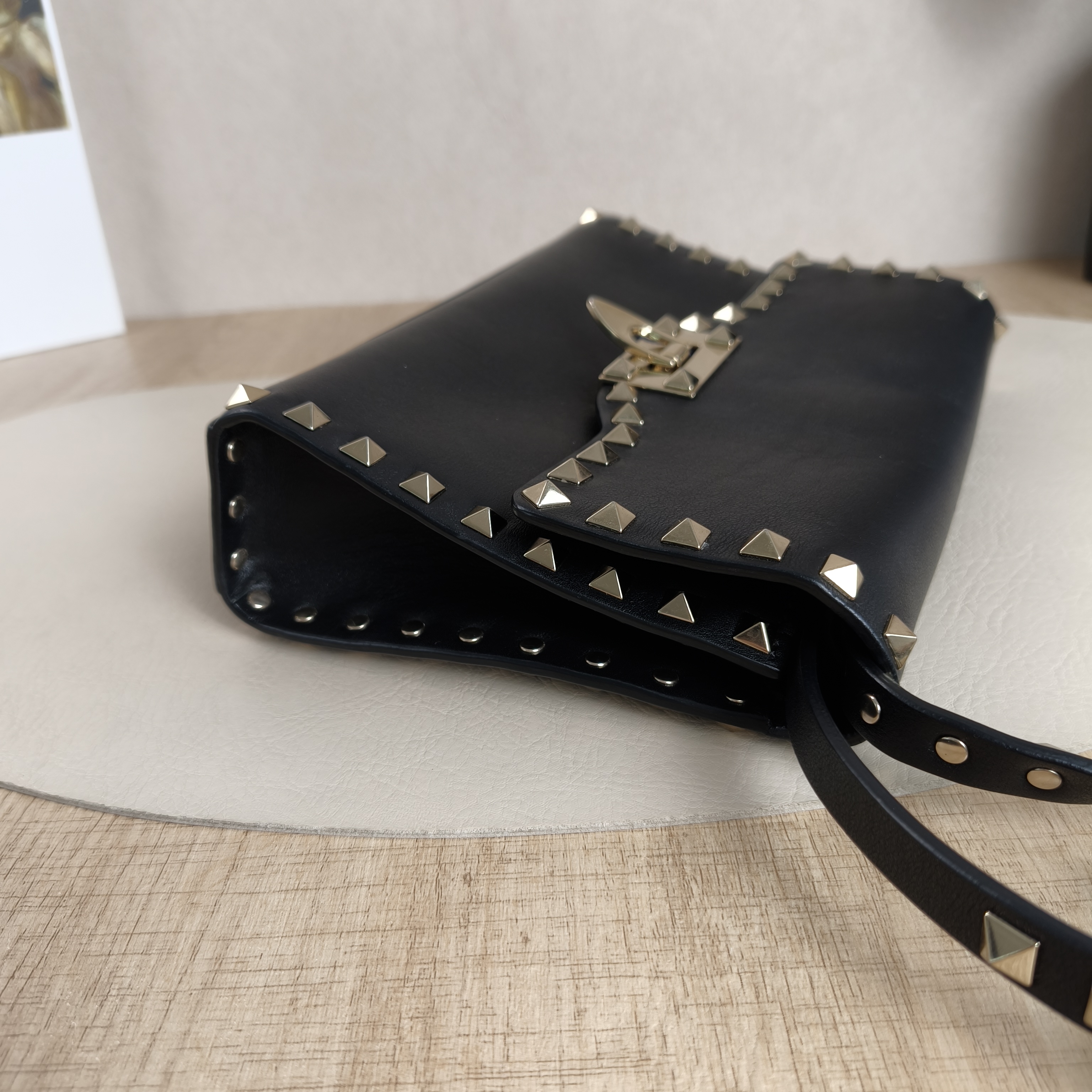 Valentino Shoulder Bag Rockstud Spike Shoulder Bag Black Calfskin One Size23 × 5.5 × 15 cm — cover view 6 of 10