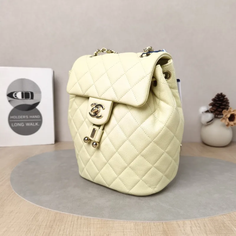 Chanel Backpack23s Backpack Yellow Grained Calfskin Small18 × 10 × 23 cm — cover view 5 of 6