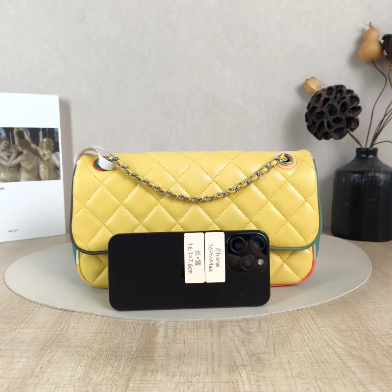 Chanel Crossbody Bag Classic Flap CF Yellow · Lambskin Medium 25.5 × 6.5 × 15.5 cm 23 — cover view 5 of 6