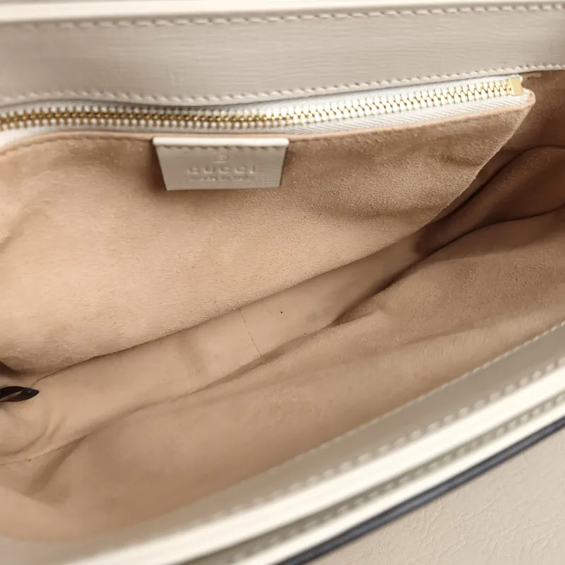 GUCCI Crossbody Bag Horsebit 1955 Horsebit Medium White Monogram PVC Medium 25 × 8 × 18 cm — detail view 4 of 13