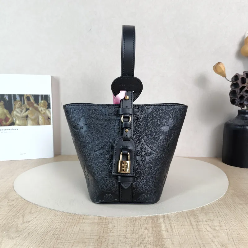 Louis Vuitton Top Handle Bag ALL IN BB Black Empreinte Embossed Calfskin BB16 × 12 × 18 cm