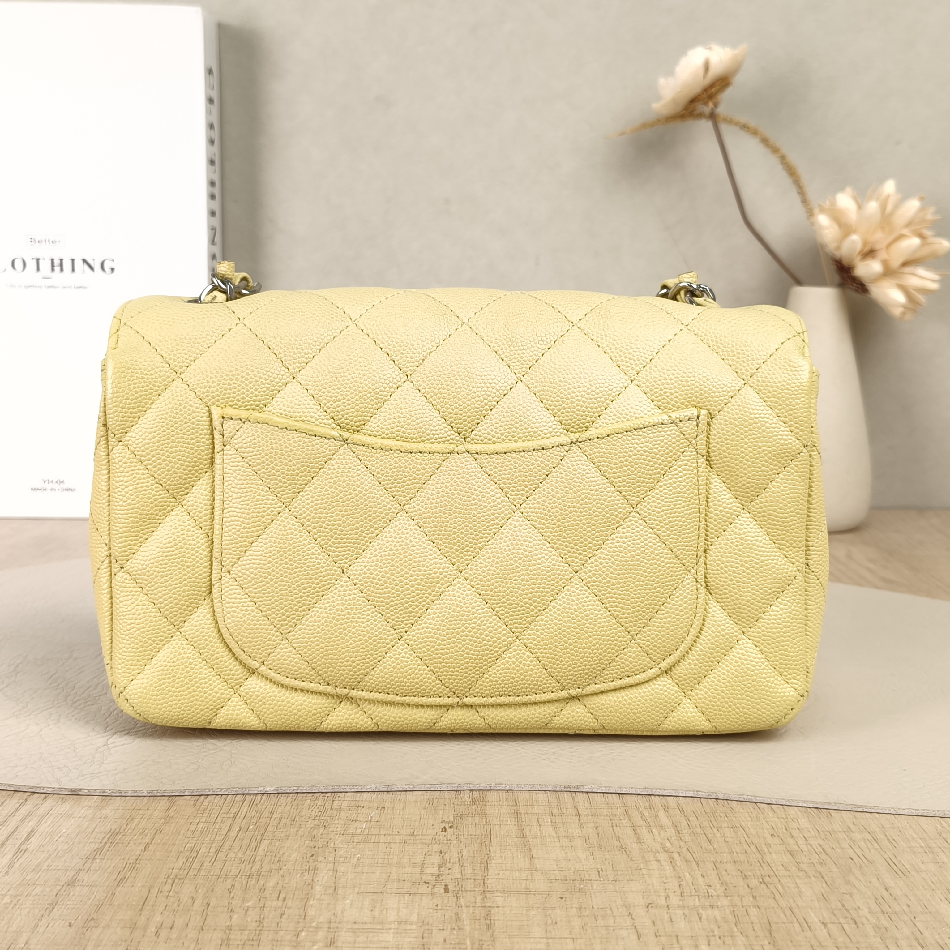 Chanel Crossbody Bag Classic Flap Large Mini CF Mini Yellow Grained Calfskin mini20 × 6 × 12 cm — cover view 2 of 5