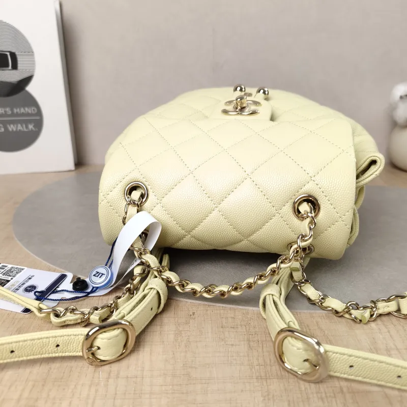Chanel Backpack23s Backpack Yellow Grained Calfskin Small18 × 10 × 23 cm — detail view 1 of 17