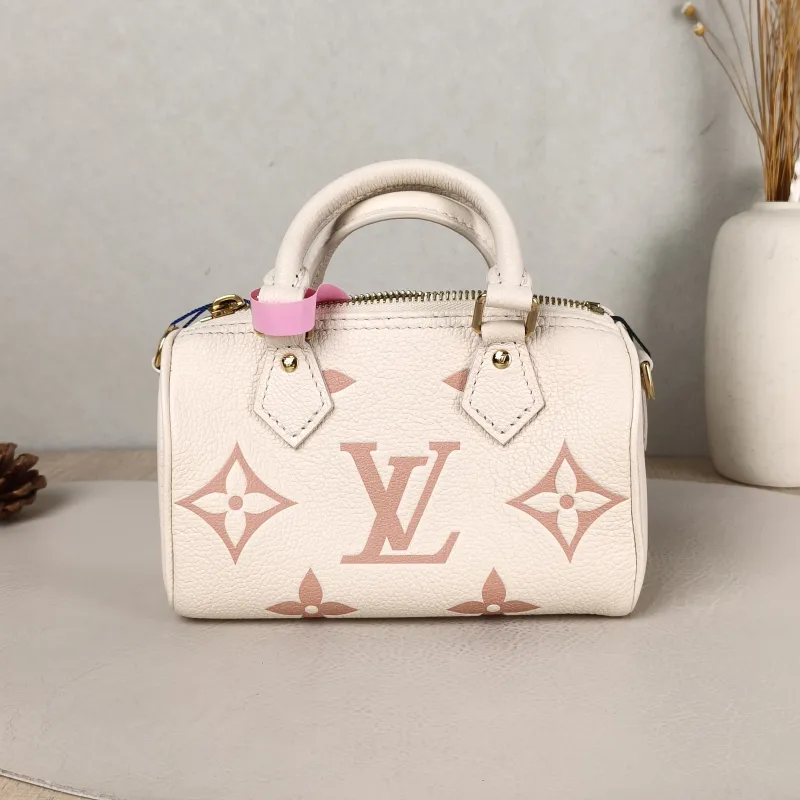 Louis Vuitton Crossbody Bag Speedy Nano White · Pink Empreinte Embossed Calfskin nano 16 × 7.5 × 10 cm — cover view 3 of 5