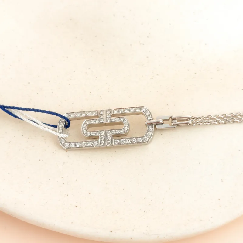 Bvlgari Necklace Parentesi Collection Pavé Diamond Necklace White Gold 18KW hite Gold Diamond One Size 46cm — cover view 3 of 8