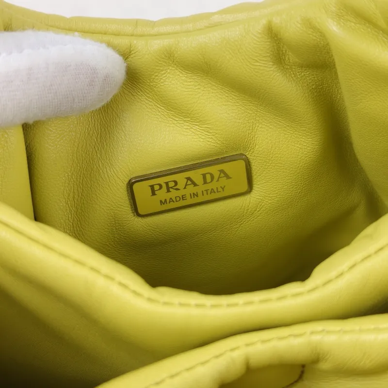 PRADA Top Handle Bag Soft Yellow Lambskin Small 18 × 10 × 15.5 cm — detail view 8 of 12