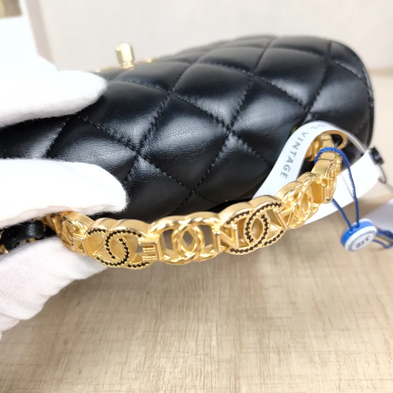 Chanel Crossbody Bag 24s Black Lambskin One Size 18 × 6 × 13 cm — detail view 8 of 13