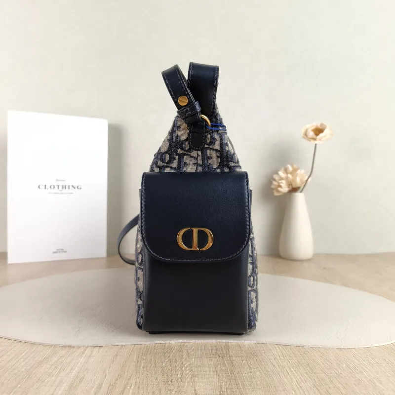DIOR Top Handle Bag D-Dream Blue Canvas Medium 28 × 10 × 16 cm — detail view 4 of 9