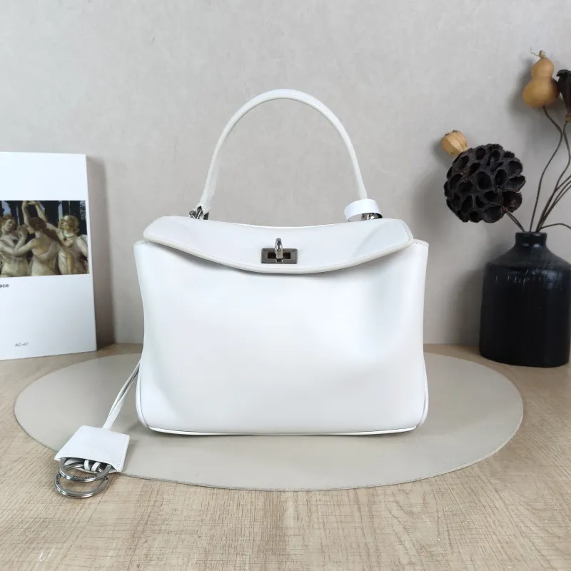BALENCIAGA Crossbody Bag RODEO White Calfskin Mini 23 × 10 × 17 cm