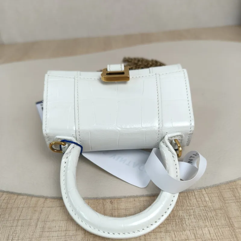 BALENCIAGA Crossbody Bag Hourglass Hourglass Bag White Calfskin Mini12 × 5.5 × 8 cm — detail view 3 of 14
