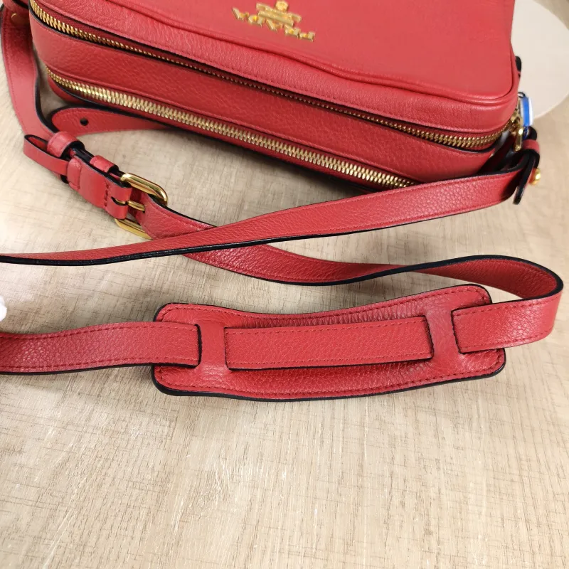 PRADA Crossbody Bag Camera Bag Red Calfskin One Size 24 × 9 × 16 cm — detail view 9 of 10