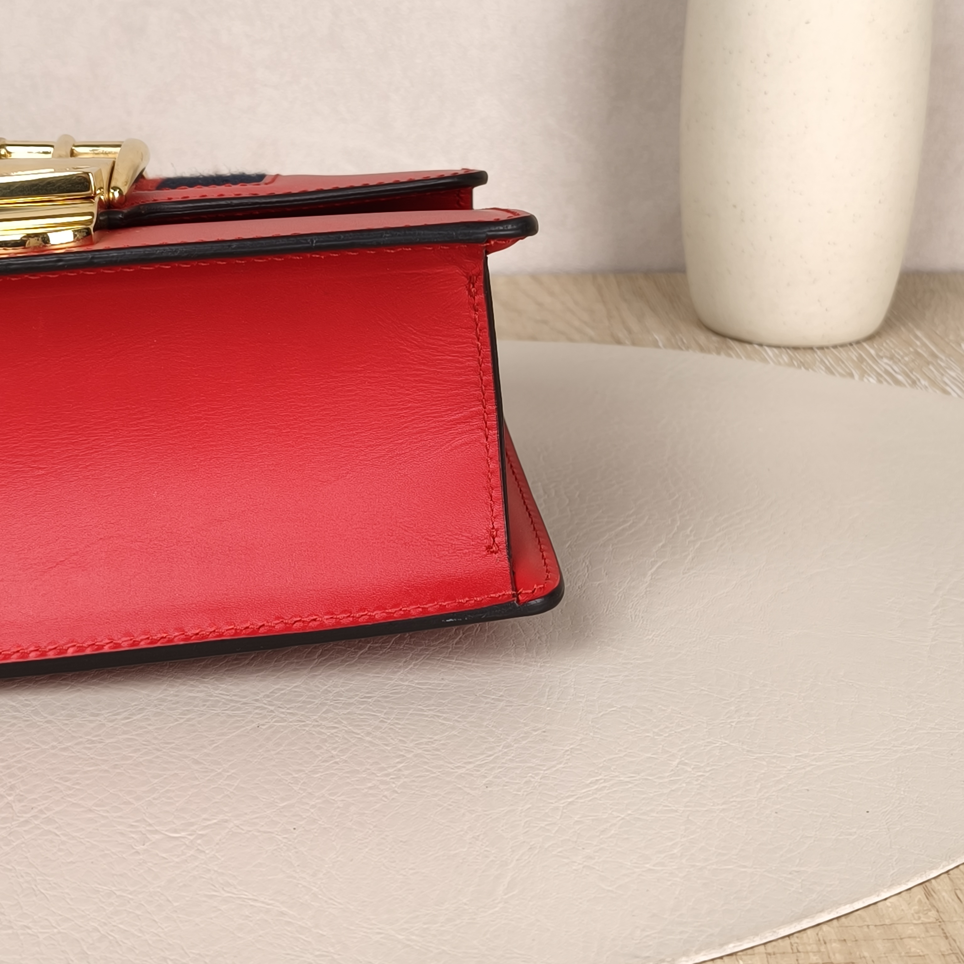 GUCCI Crossbody Bag Red Calfskinmini — cover view 7 of 8