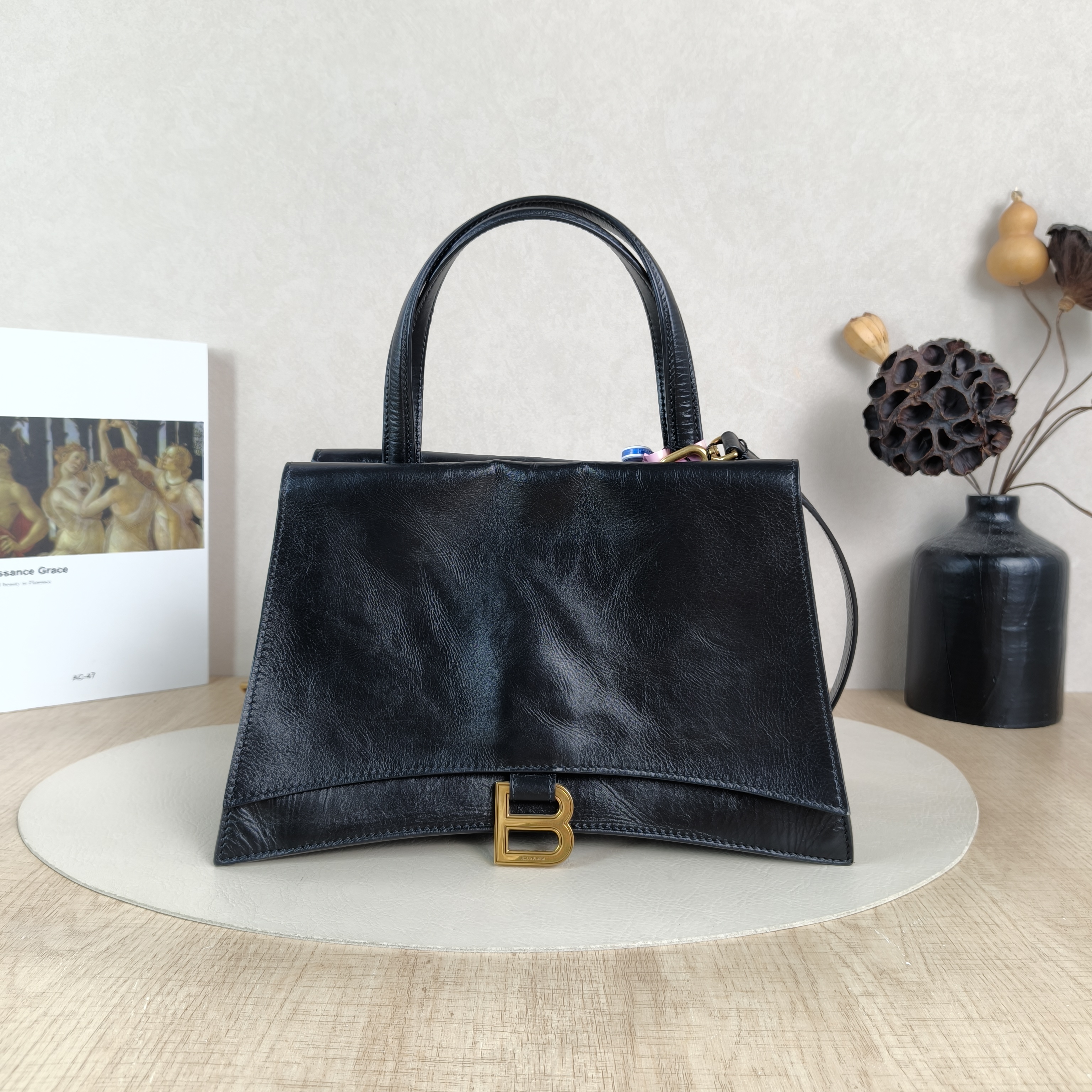 BALENCIAGA Shoulder Bag Crush On You Black Calfskin Medium28 × 9 × 17 cm — cover view 2 of 6