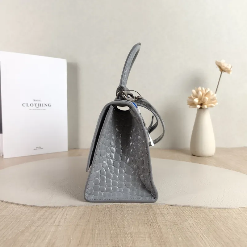 BALENCIAGA Crossbody Bag Hourglass Hourglass Bag Grey Calfskin Small 23 × 10 × 14 cm — detail view 1 of 11