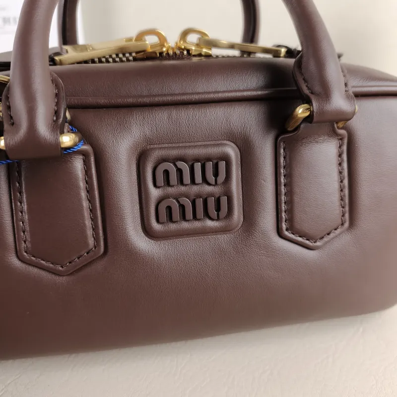 Miumiu Top Handle Bag Arcadie Collection Bowling Bag CC alfskin Medium 22 × 7.5 × 10.5 cm — detail view 3 of 11