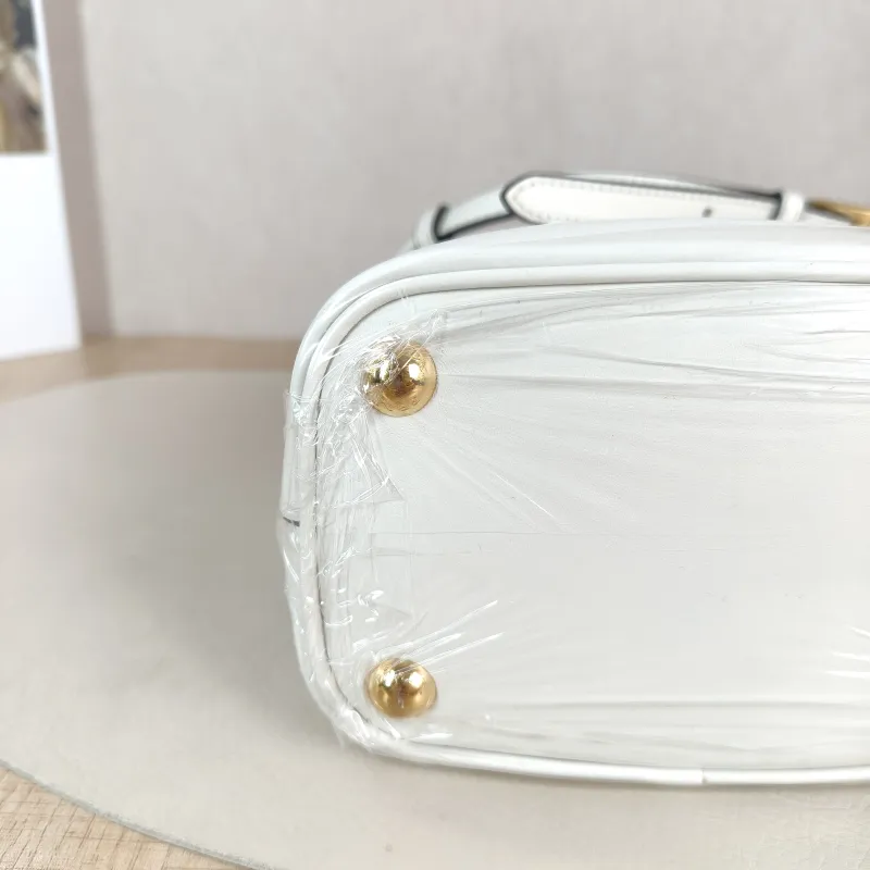 PRADA Shoulder Bag Panier White Calfskin Mini 16 × 10 × 17 cm — detail view 9 of 12